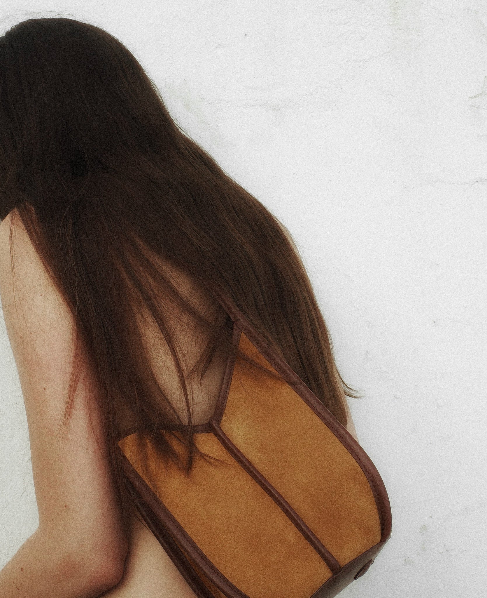 Hereu CALELLA BUCKET SUEDE - Leather-trimmed Shoulder Bag