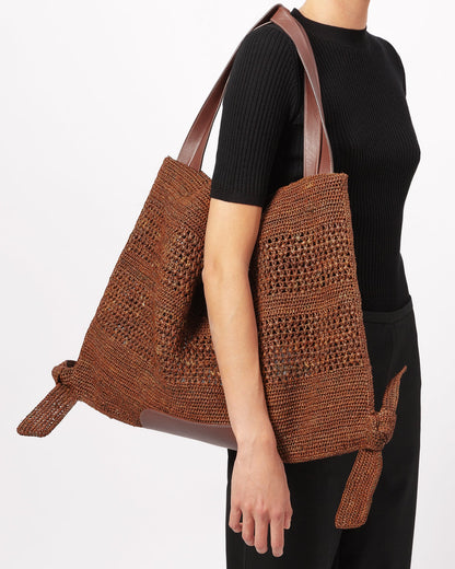 Hereu CADOR - Slouchy Crocheted Raffia Crocheted Shoulder Bag
