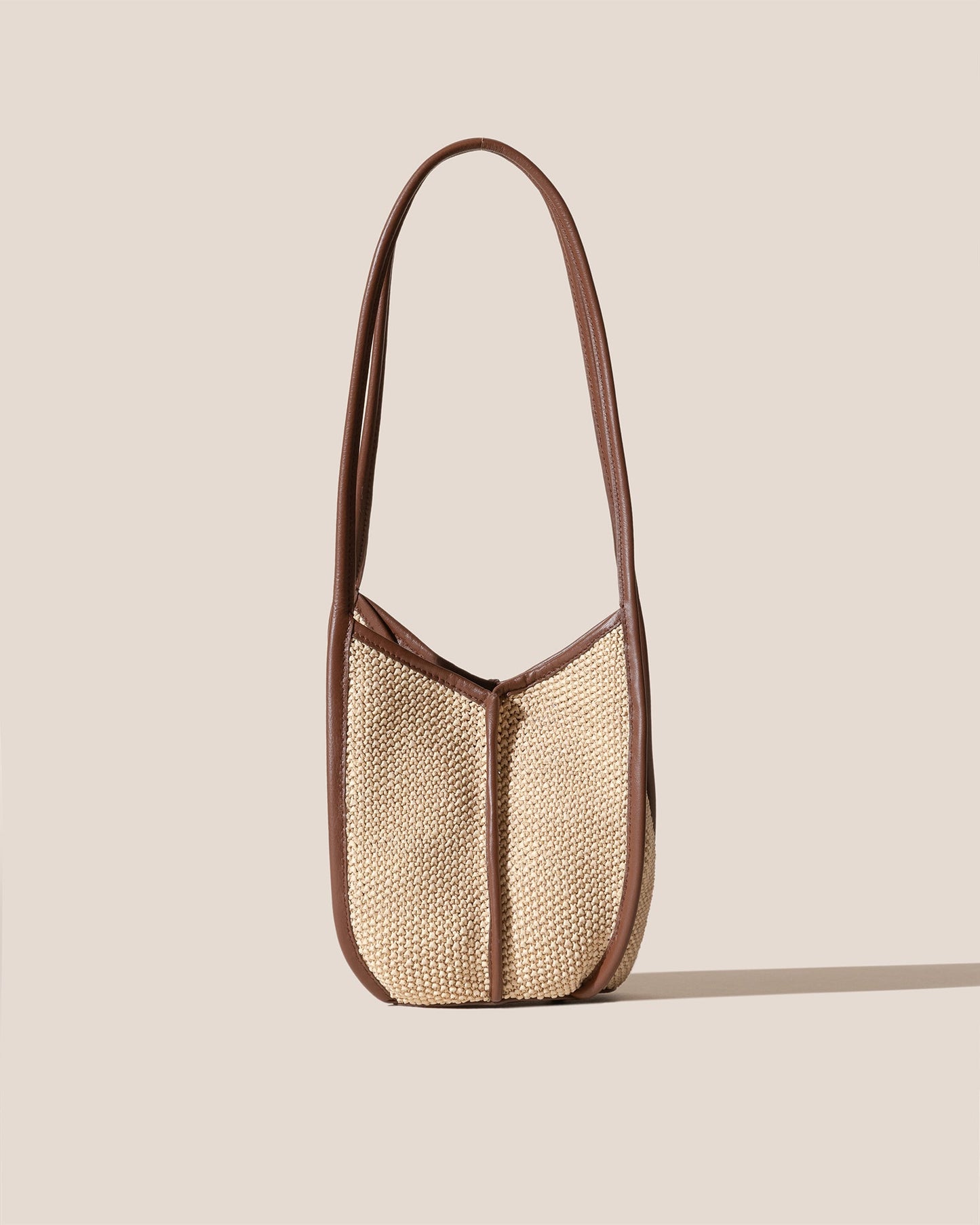 Hereu CALELLA BUCKET SOFT RAFFIA - Leather-trimmed Shoulder Bag