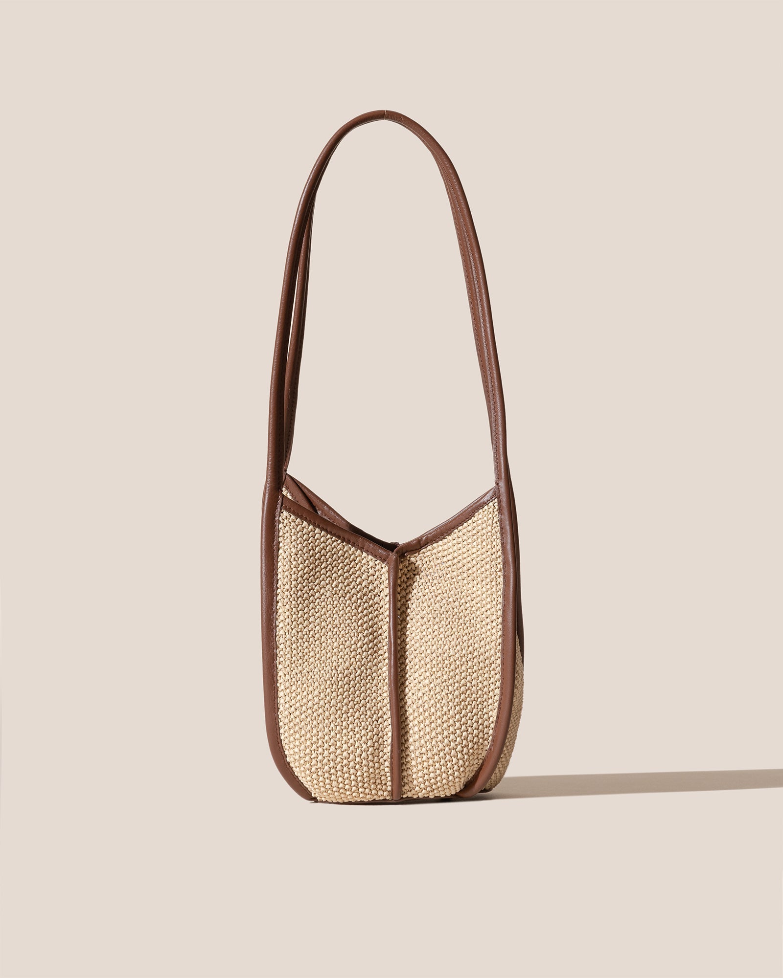 Hereu CALELLA BUCKET SOFT RAFFIA - Leather-trimmed Shoulder Bag