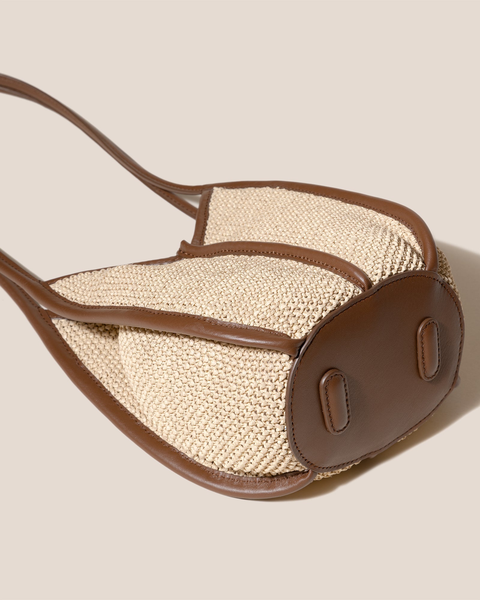 Hereu CALELLA BUCKET SOFT RAFFIA - Leather-trimmed Shoulder Bag