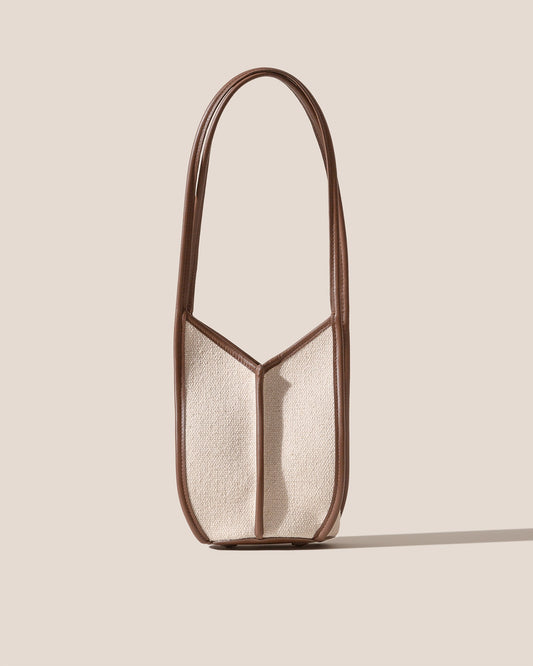 Hereu CALELLA BUCKET CANVAS - Leather-trimmed Shoulder Bag