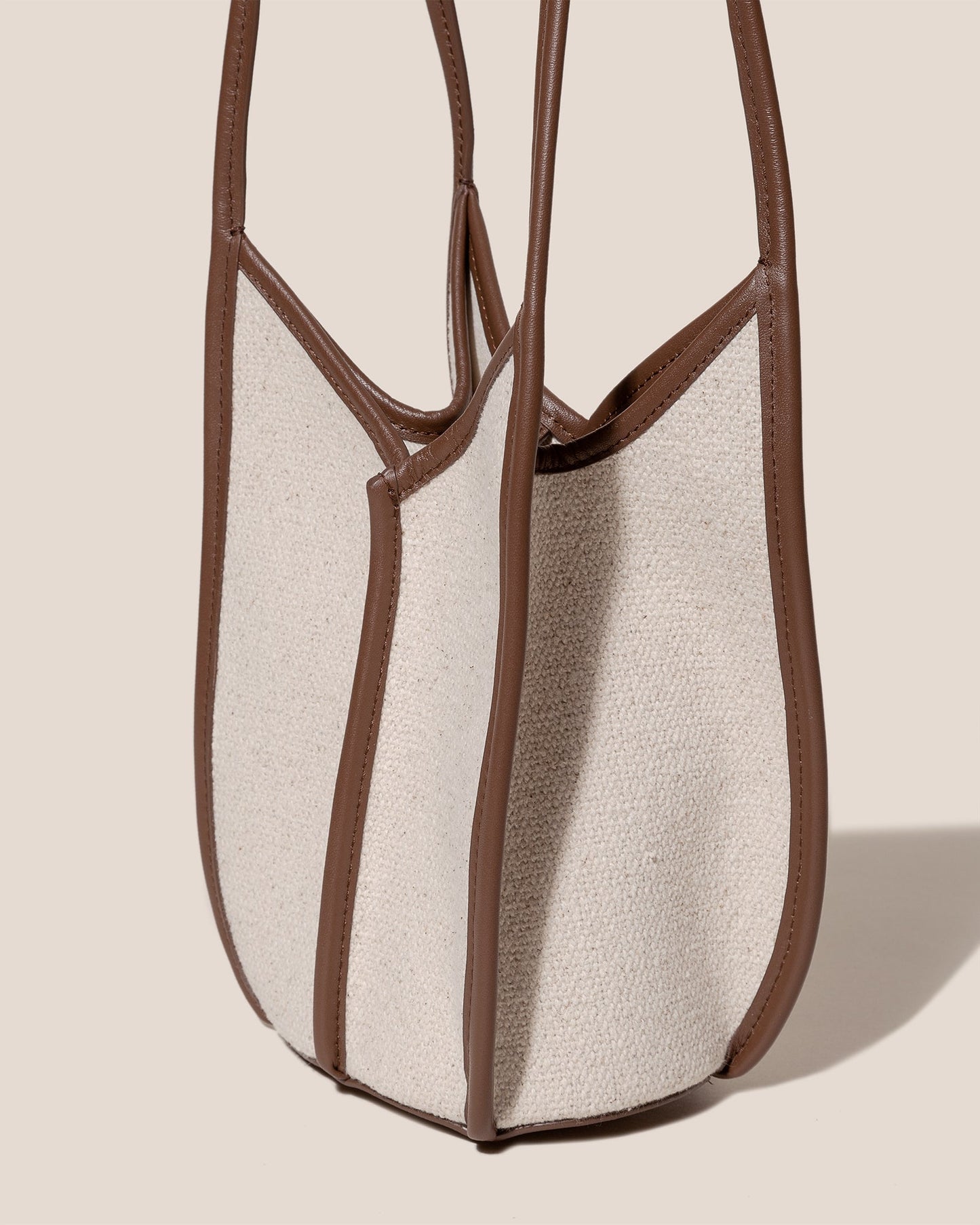 Hereu CALELLA BUCKET CANVAS - Leather-trimmed Shoulder Bag