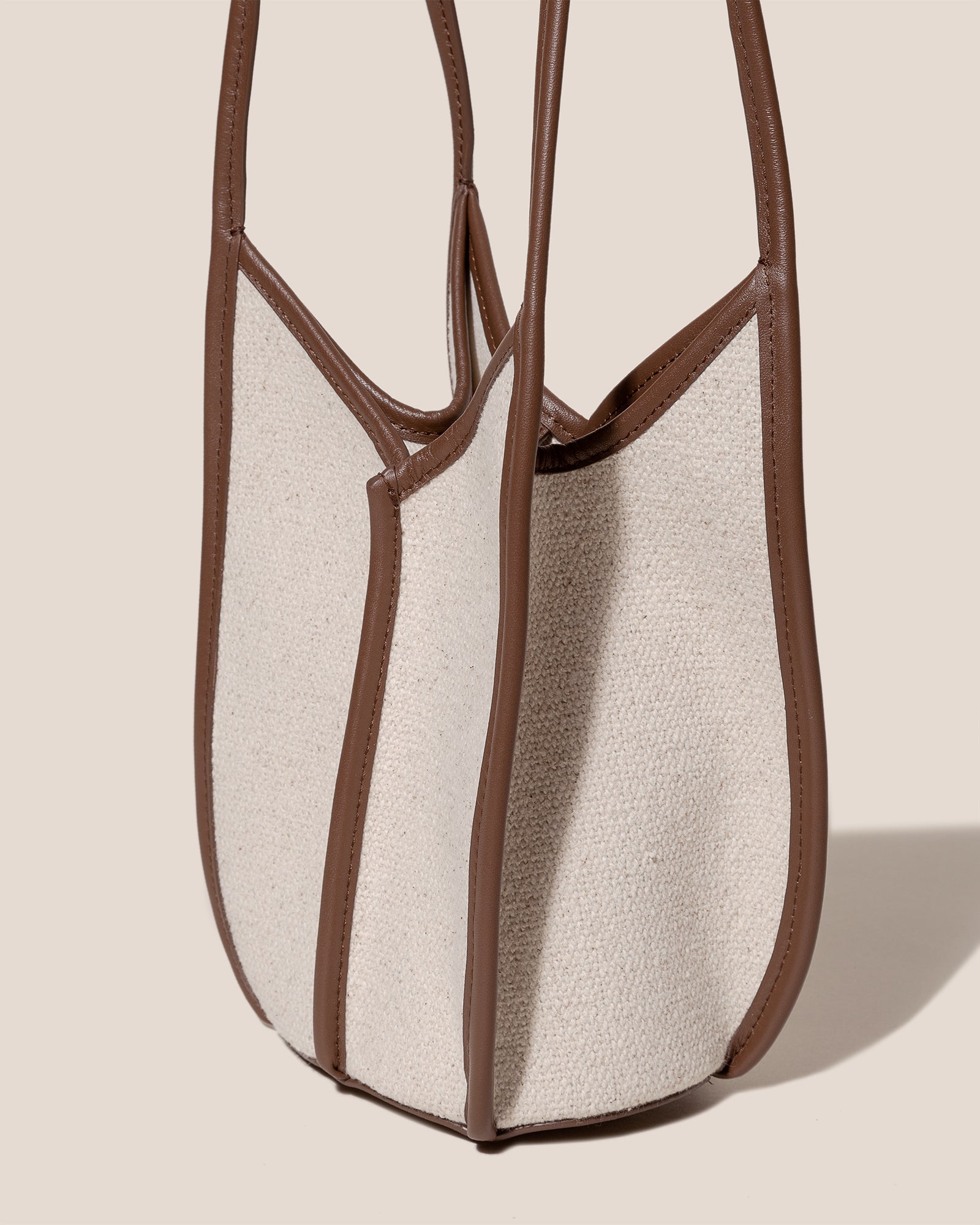 Hereu CALELLA BUCKET CANVAS - Leather-trimmed Shoulder Bag