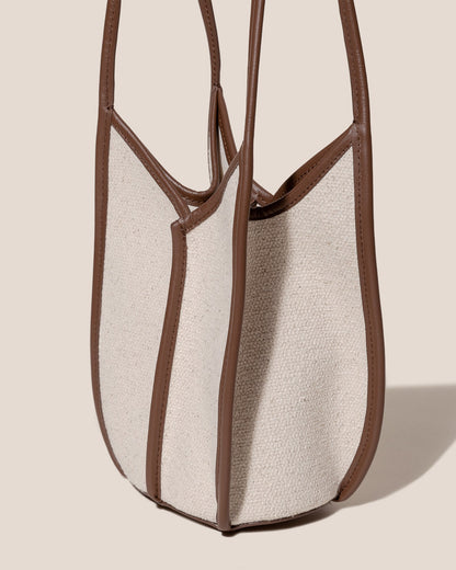 Hereu CALELLA BUCKET CANVAS - Leather-trimmed Shoulder Bag