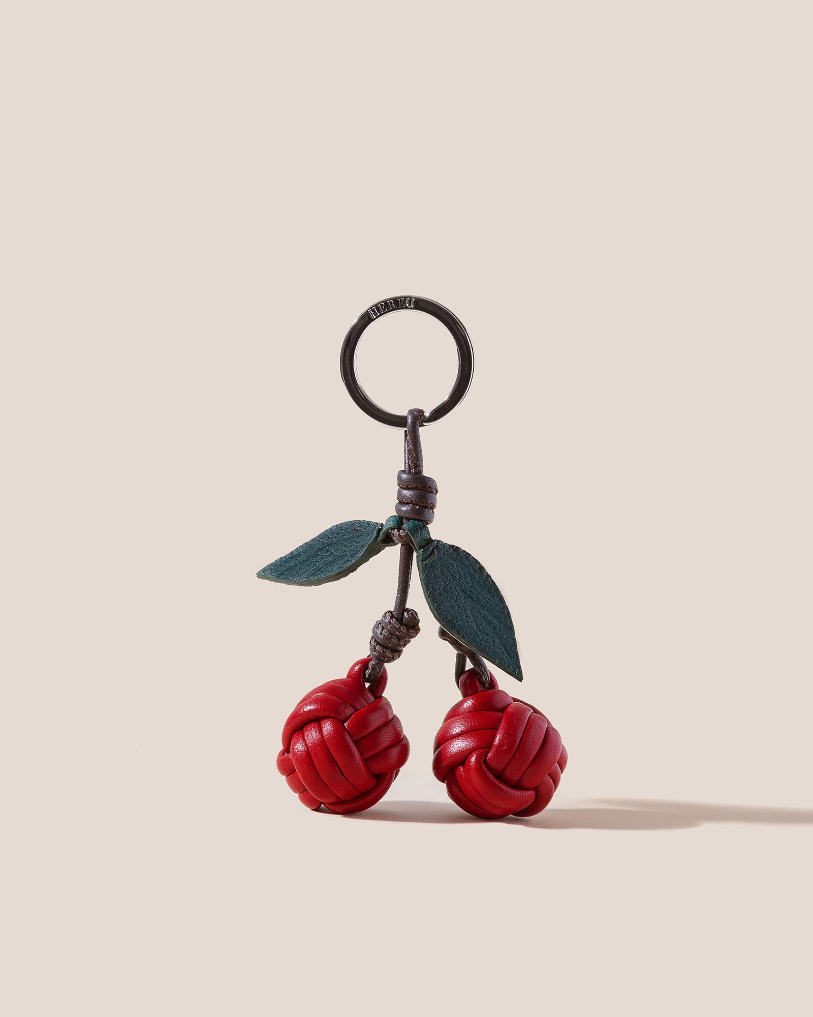 Hereu CIRERES - Hand-Knotted Cherries Leather Key Holder