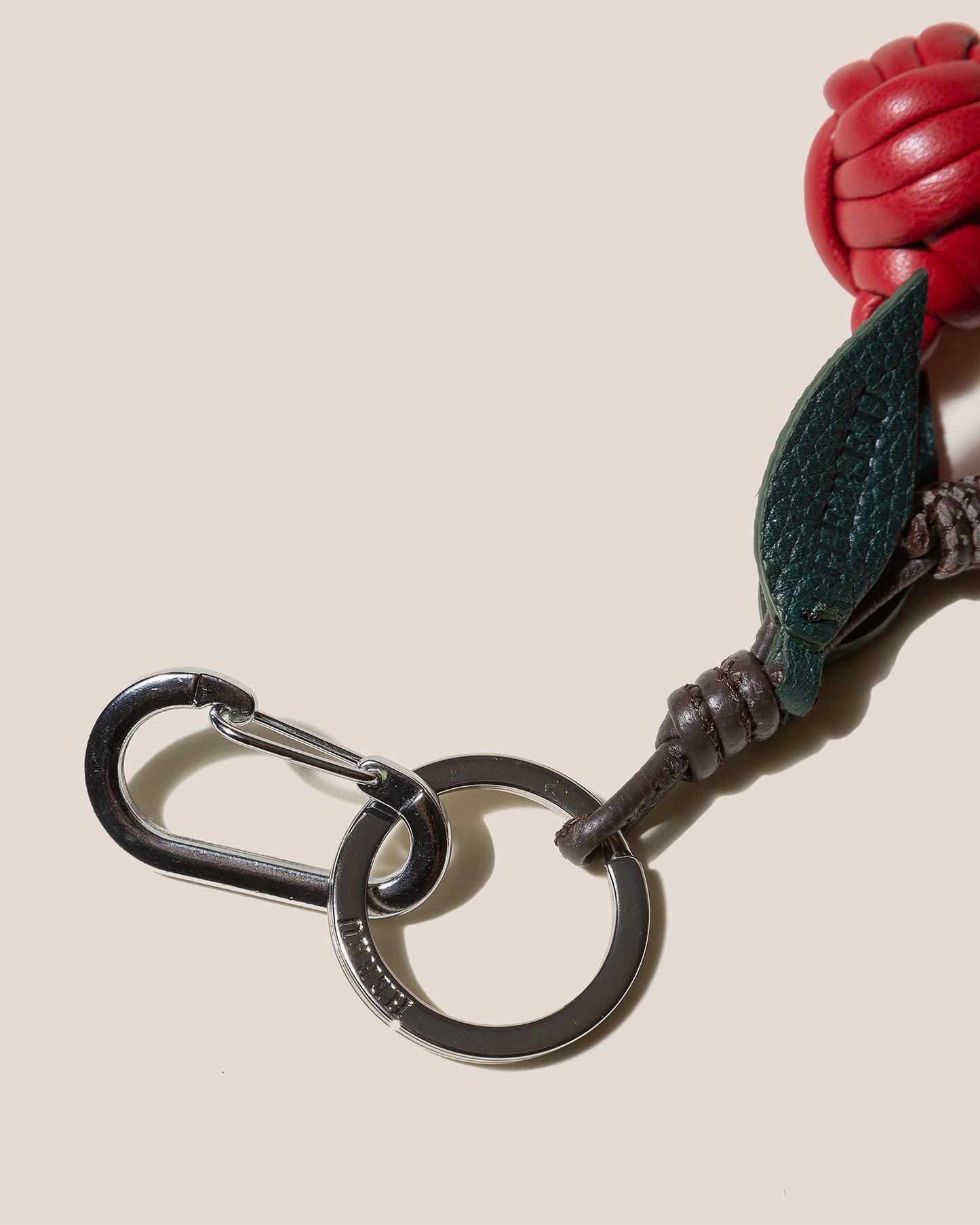 Hereu CIRERES - Hand-Knotted Cherries Leather Key Holder