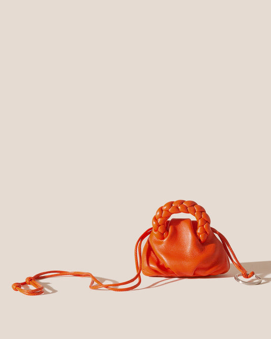 Hereu BOMBON MINI PURSE - Plaited-Handle Leather Keychain Purse