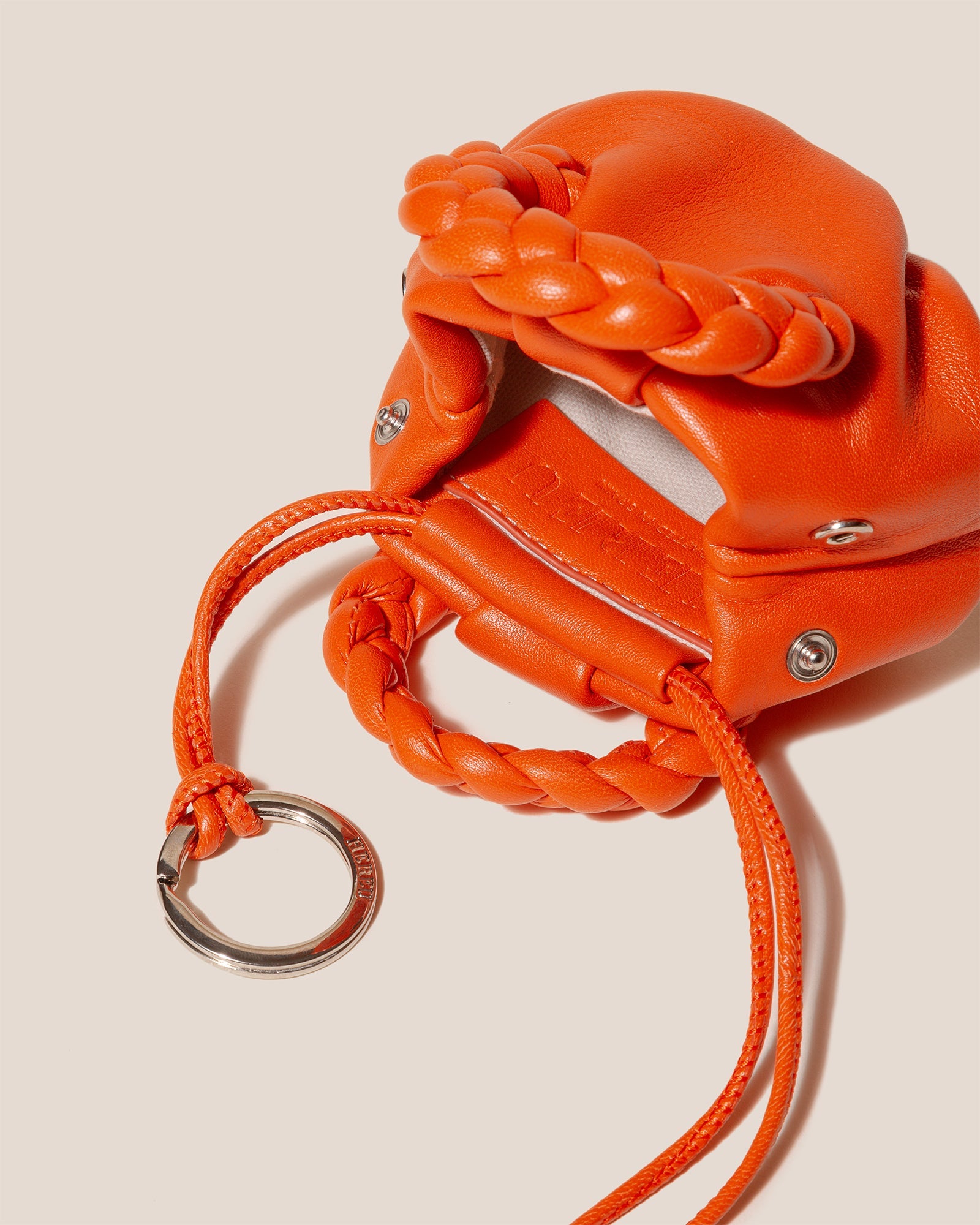Hereu BOMBON MINI PURSE - Plaited-Handle Leather Keychain Purse