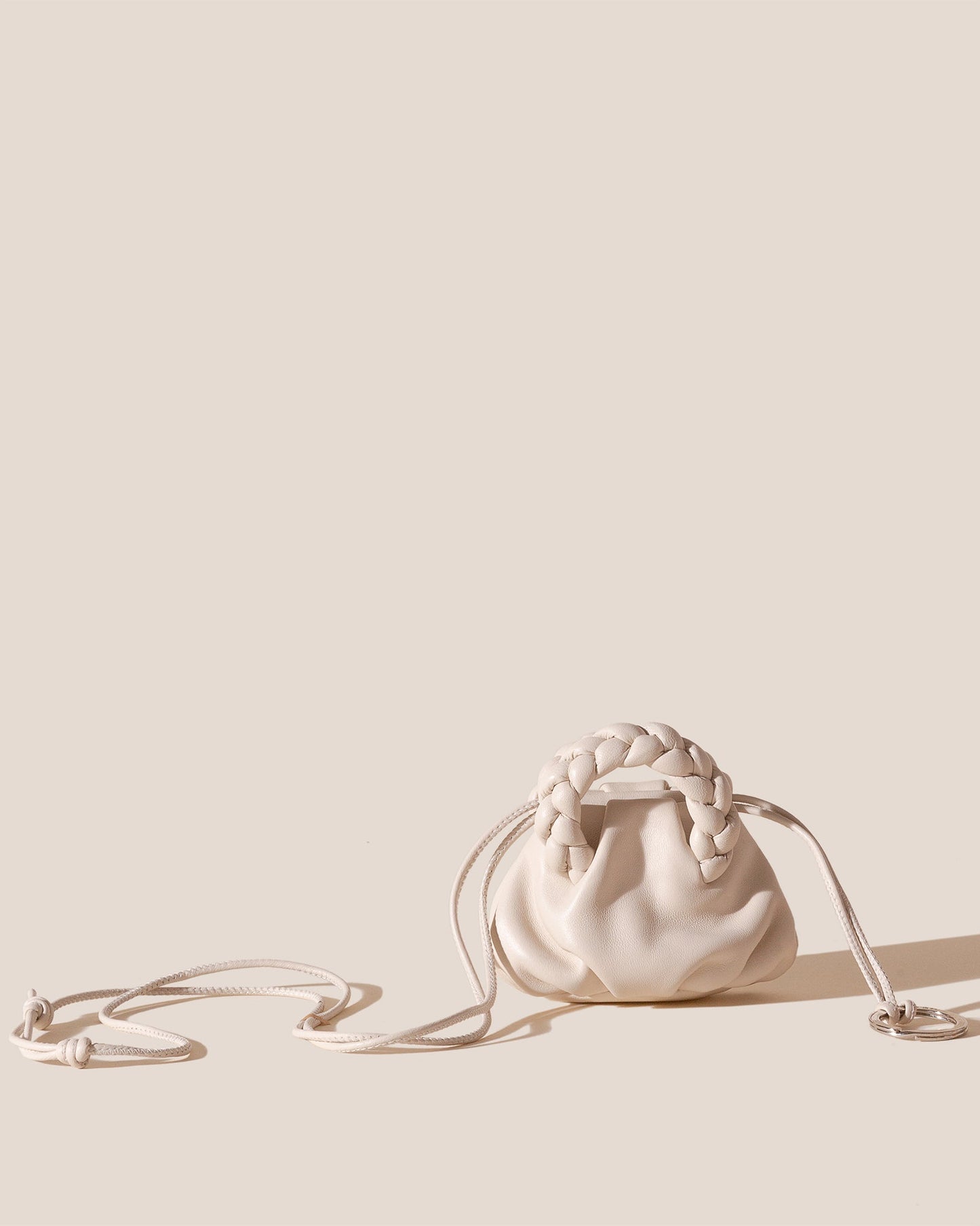 Hereu BOMBON MINI PURSE - Plaited-Handle Leather Keychain Purse