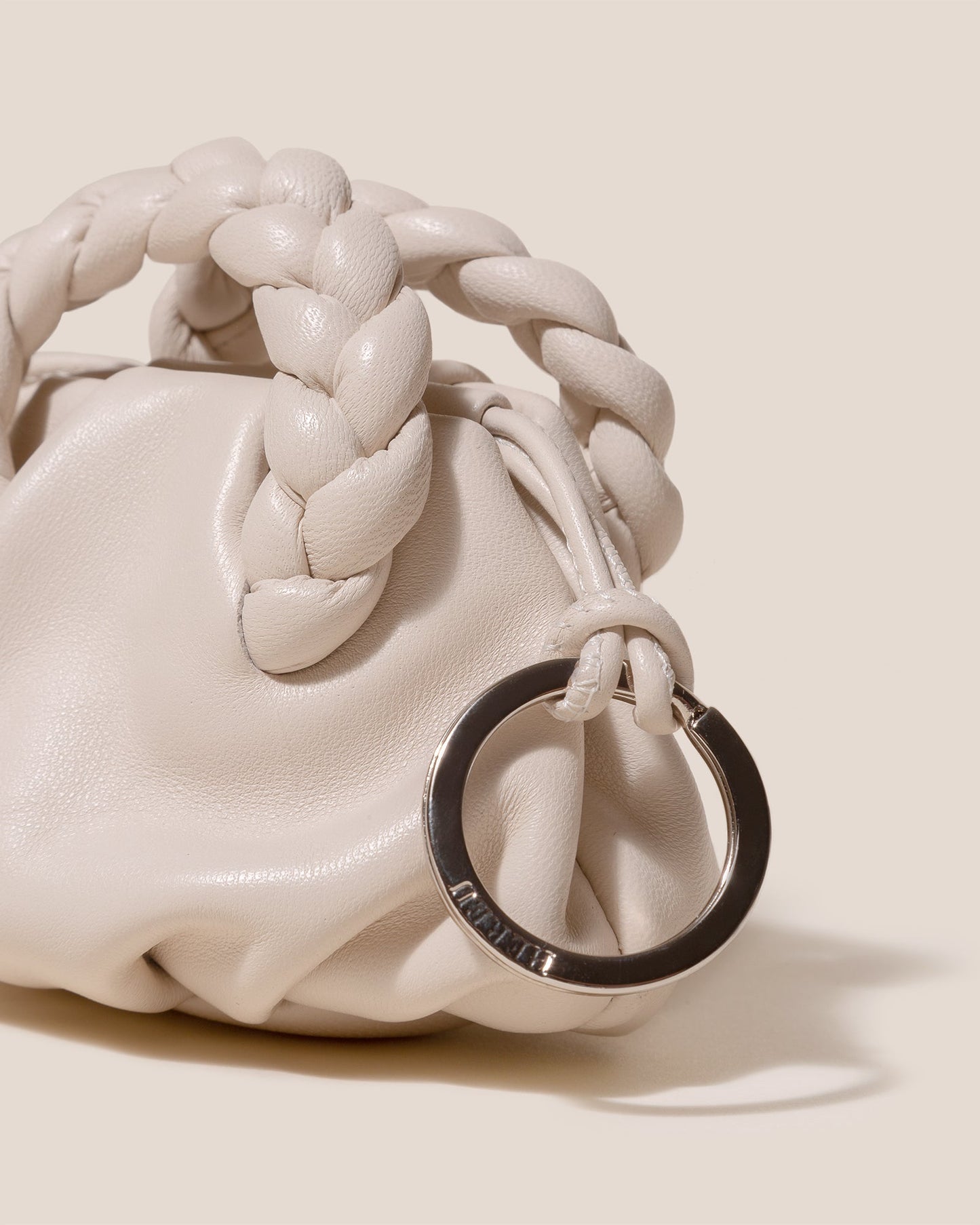 Hereu BOMBON MINI PURSE - Plaited-Handle Leather Keychain Purse