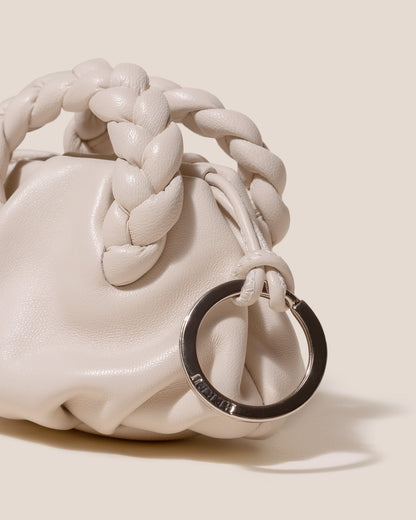 Hereu BOMBON MINI PURSE - Plaited-Handle Leather Keychain Purse