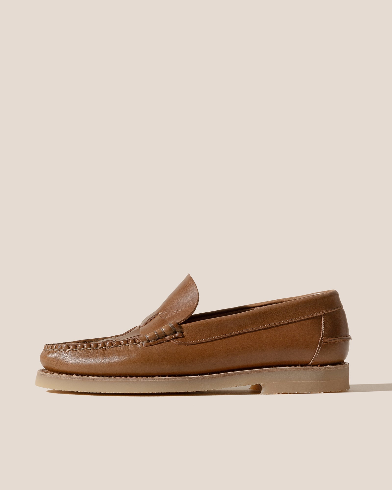 Hereu NOMBELA RUBBER VEG TAN - Interwoven Detail Slip-On Loafer