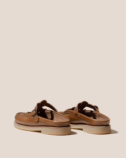 Hereu FERRIOL MULE RUBBER VEG TAN - Woven T-bar Mule Loafer