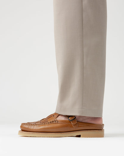 Hereu FERRIOL MULE RUBBER VEG TAN - Woven T-bar Mule Loafer