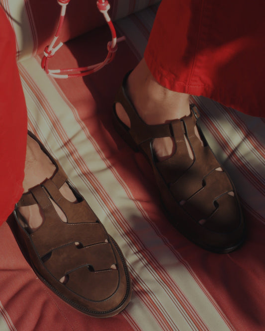 Hereu BESSO NUBUCK - Woven T-bar Sandal