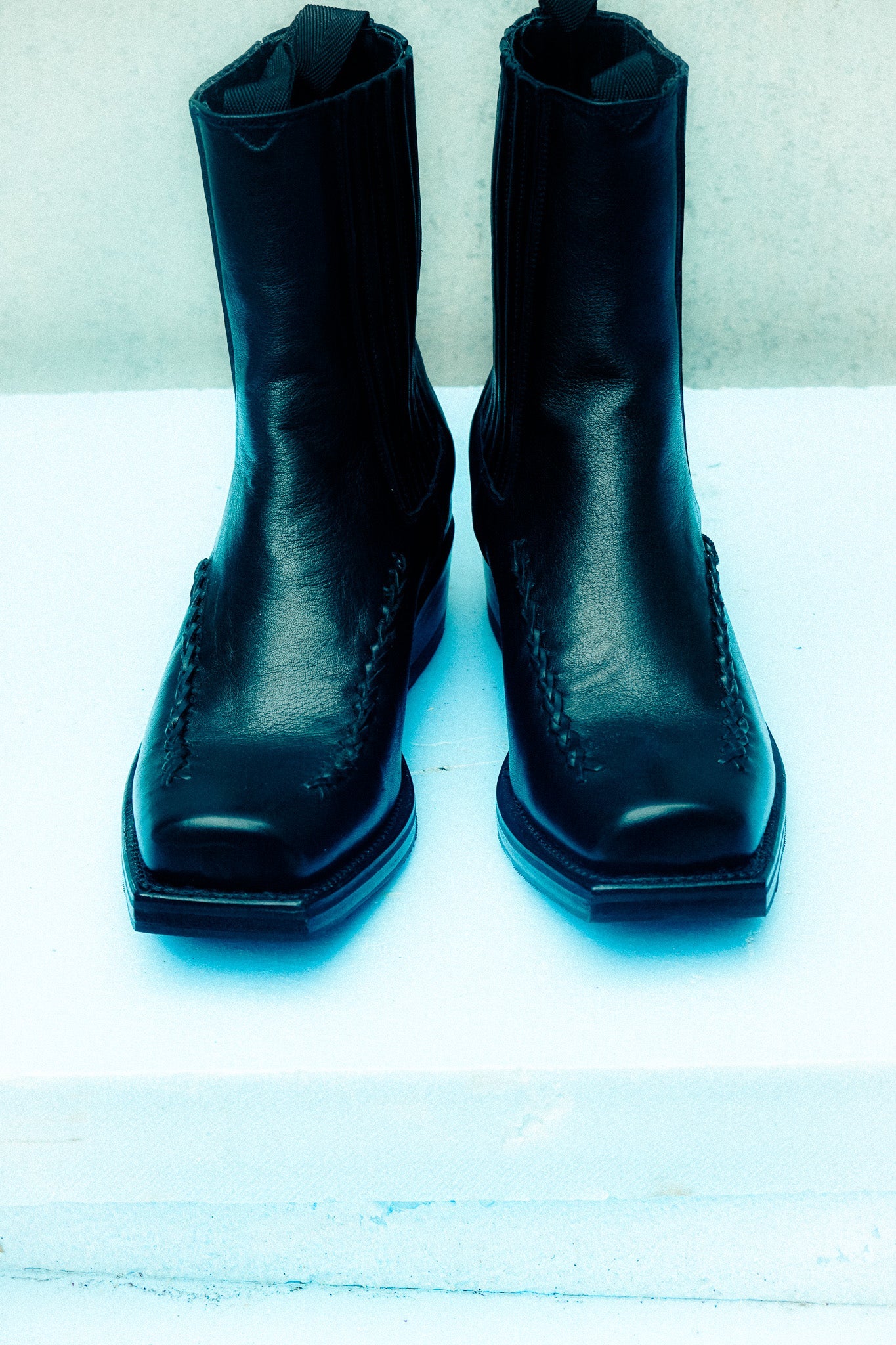 Hereu AGULLA - Square-Toe Braided Detail Chelsea Boot