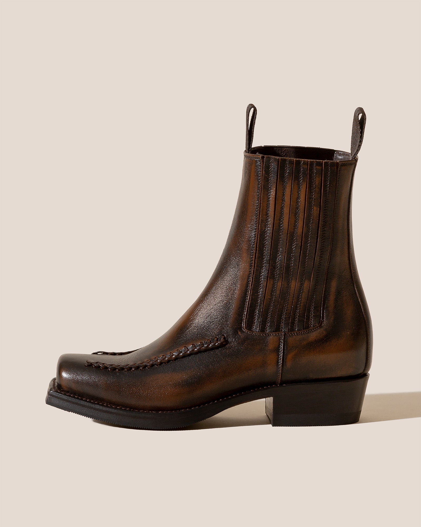 Hereu AGULLA - Square-Toe Braided Detail Chelsea Boot