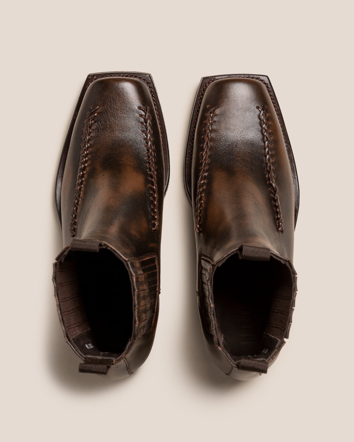 Hereu AGULLA - Square-Toe Braided Detail Chelsea Boot