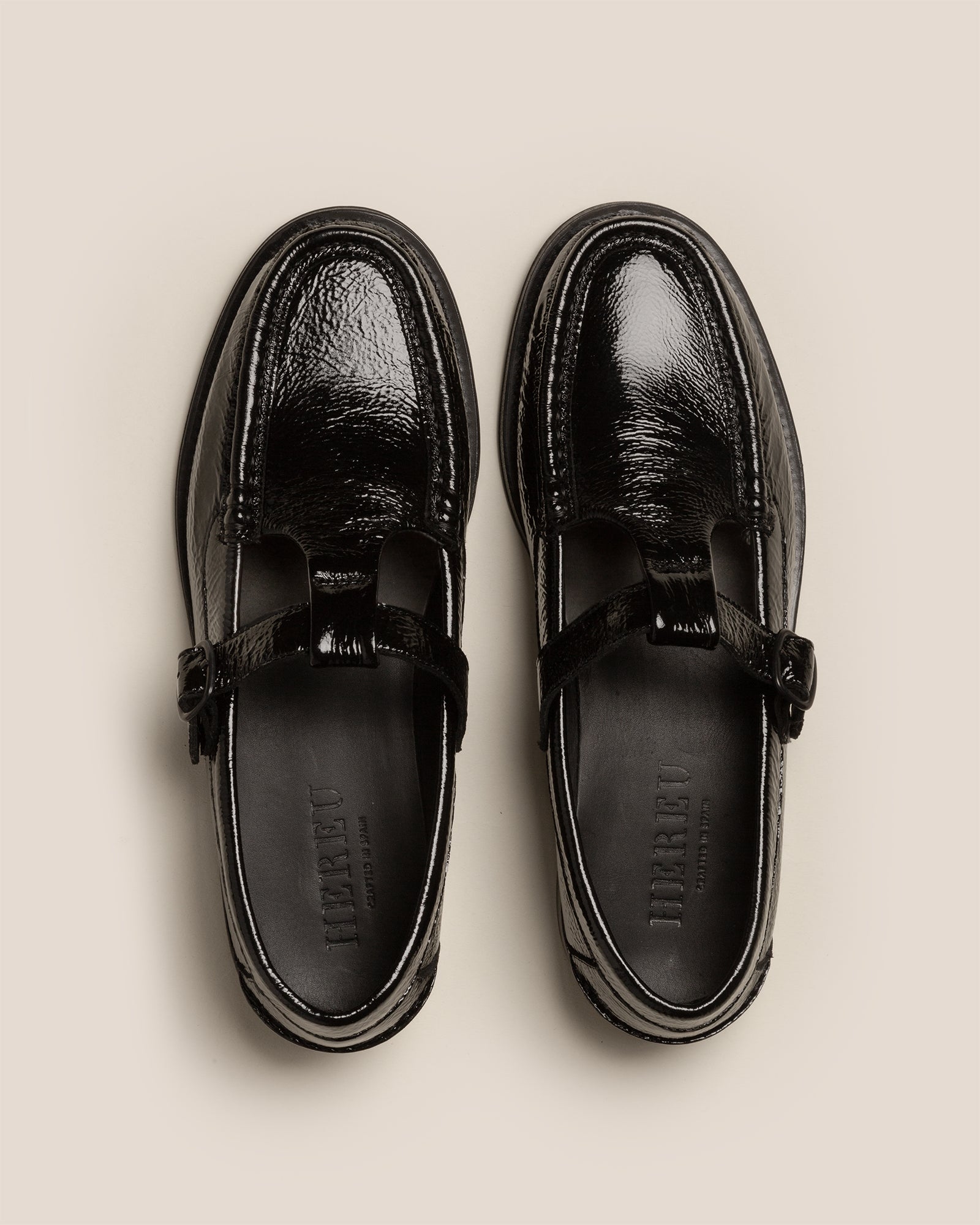 Hereu ALBER CRINKLED GLOSSY - T-bar Loafer