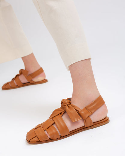 Hereu BENA - Interwoven Knotted T-bar Sandal